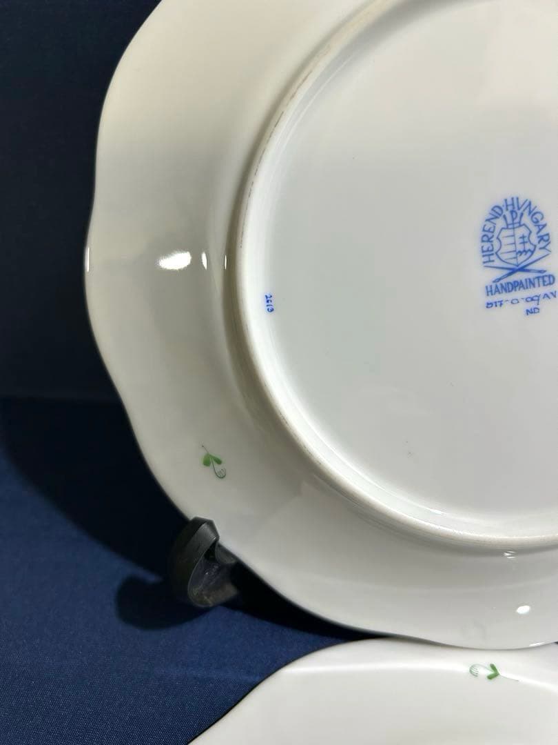 HEREND ヘレンド　アポニーグリーン　プレート　2枚セット