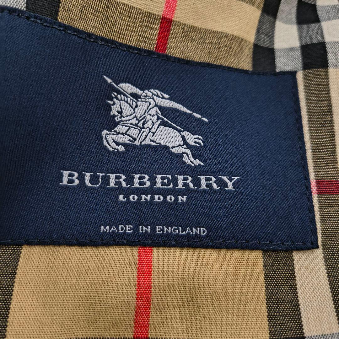 バーバリーロンドン ベージュ ステンカラーコート 裏地ノバチェック