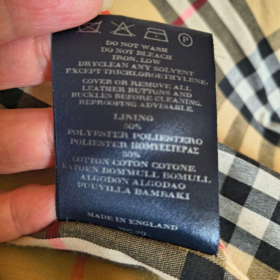 バーバリーロンドン ベージュ ステンカラーコート 裏地ノバチェック