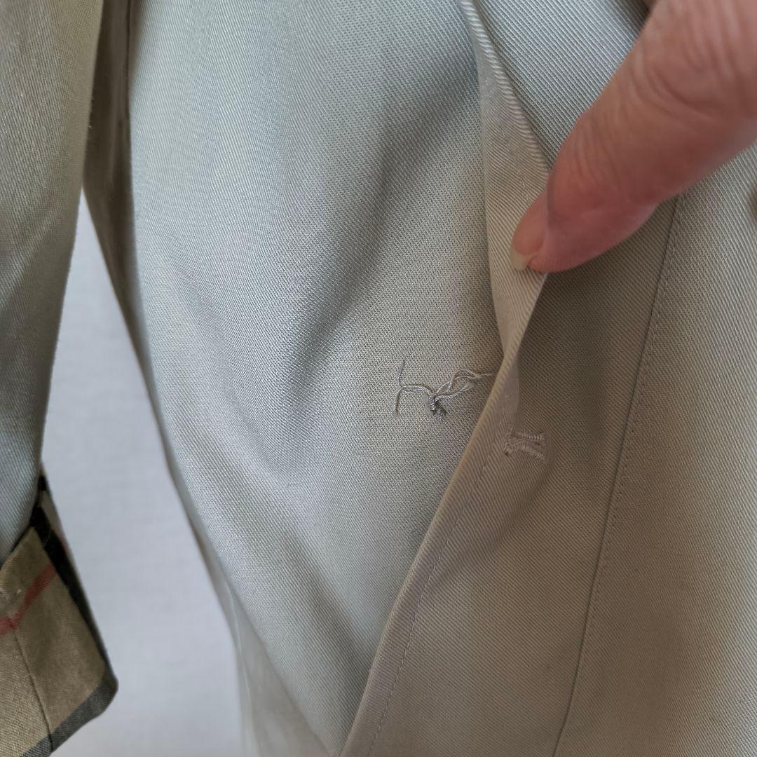 バーバリーロンドン ベージュ ステンカラーコート 裏地ノバチェック