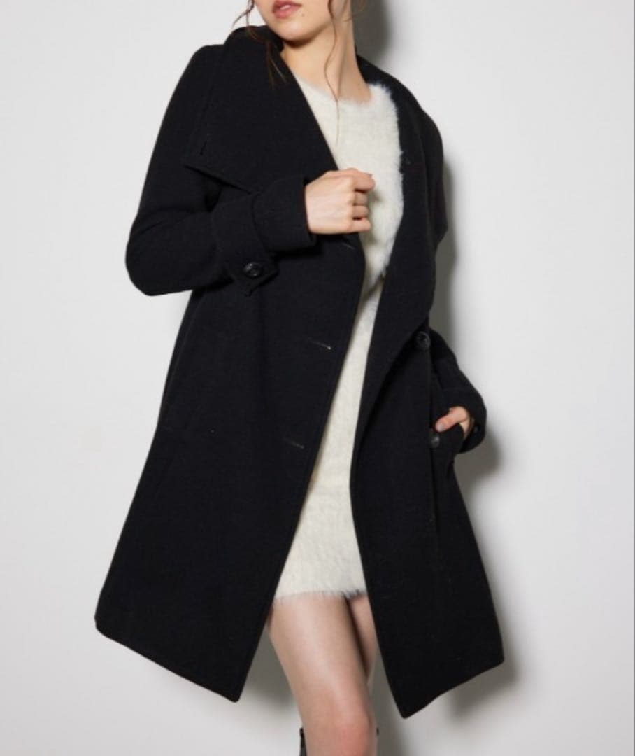 【rienda】オーバーネックシンデレララインミニコート