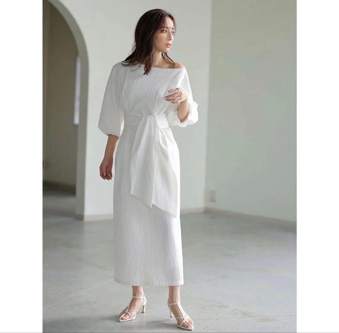 お値下げ　anuans リップルアシメネックワンピース