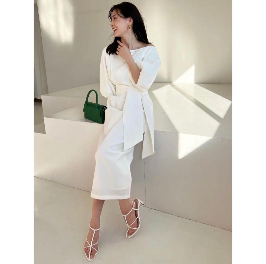 お値下げ　anuans リップルアシメネックワンピース