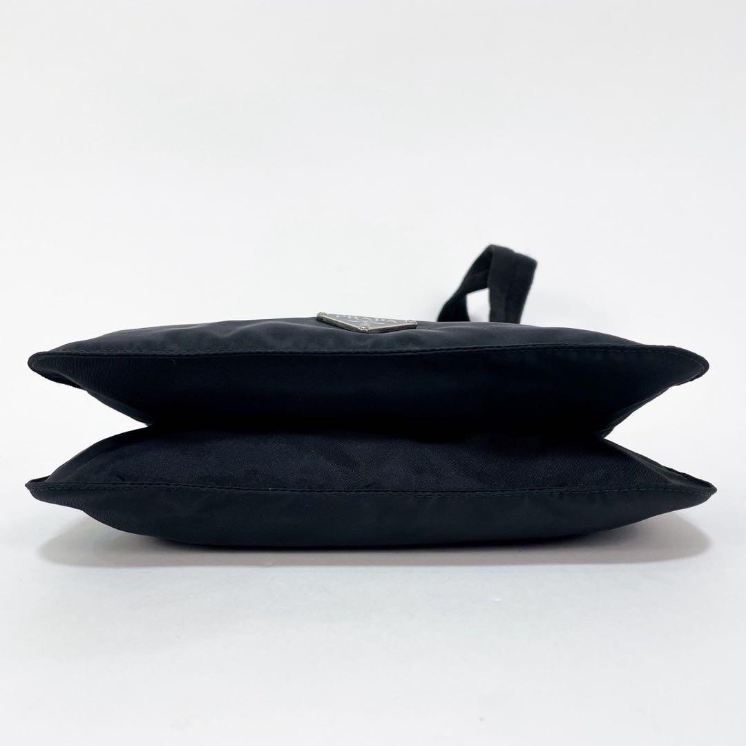 【正規品】プラダ PRADA ショルダーバッグ 三角ロゴ ナイロン レザー 黒