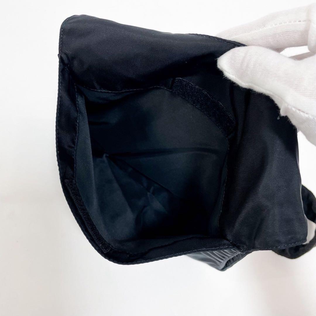 【正規品】プラダ PRADA ショルダーバッグ 三角ロゴ ナイロン レザー 黒