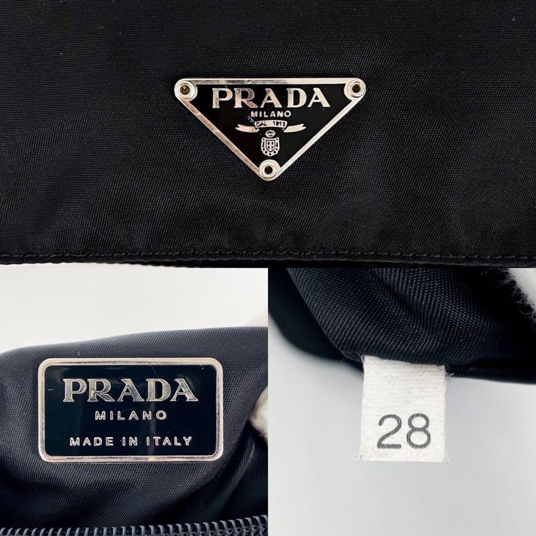 【正規品】プラダ PRADA ショルダーバッグ 三角ロゴ ナイロン レザー 黒