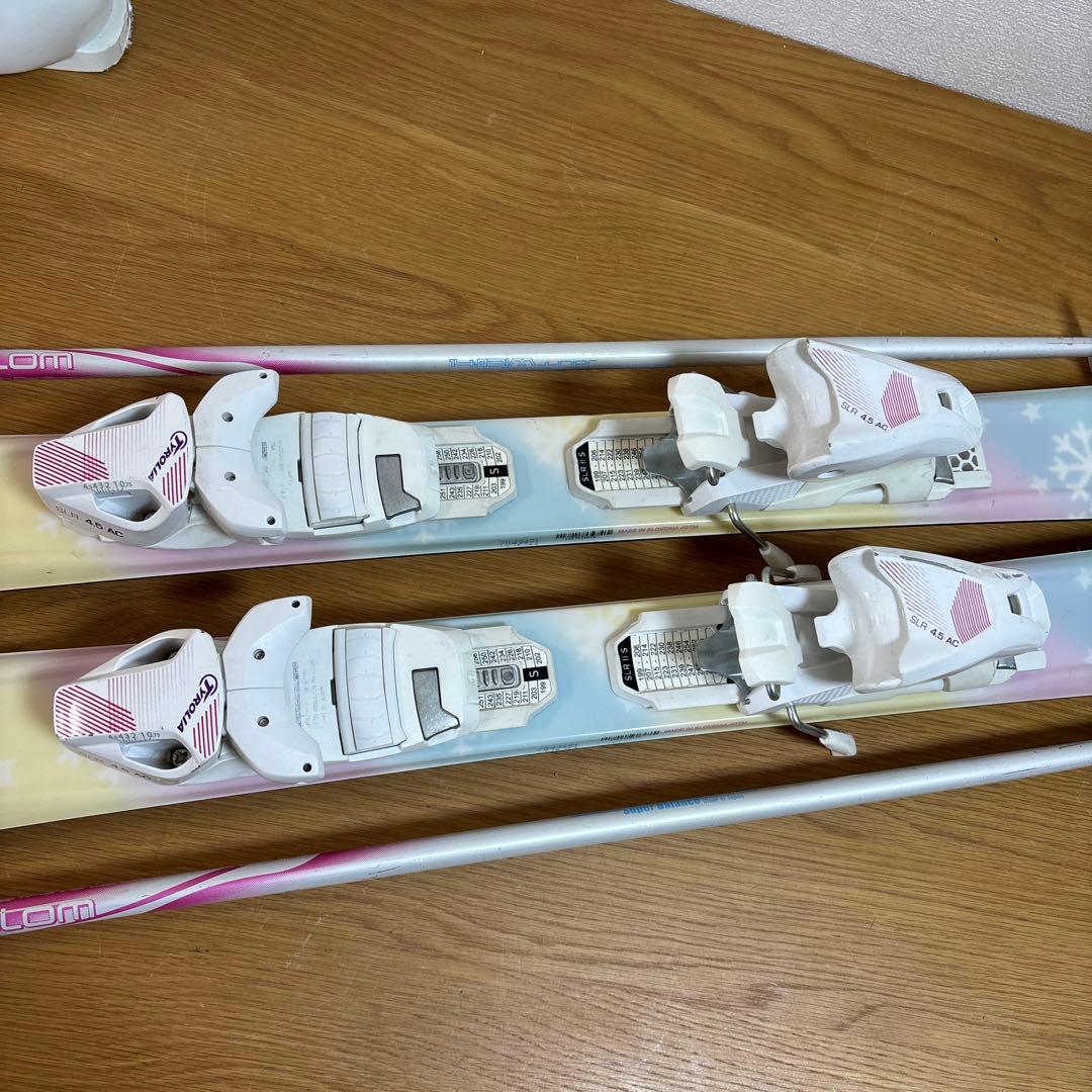 女の子　ジュニアスキーセット　ストック付120cm 21cmブーツ付