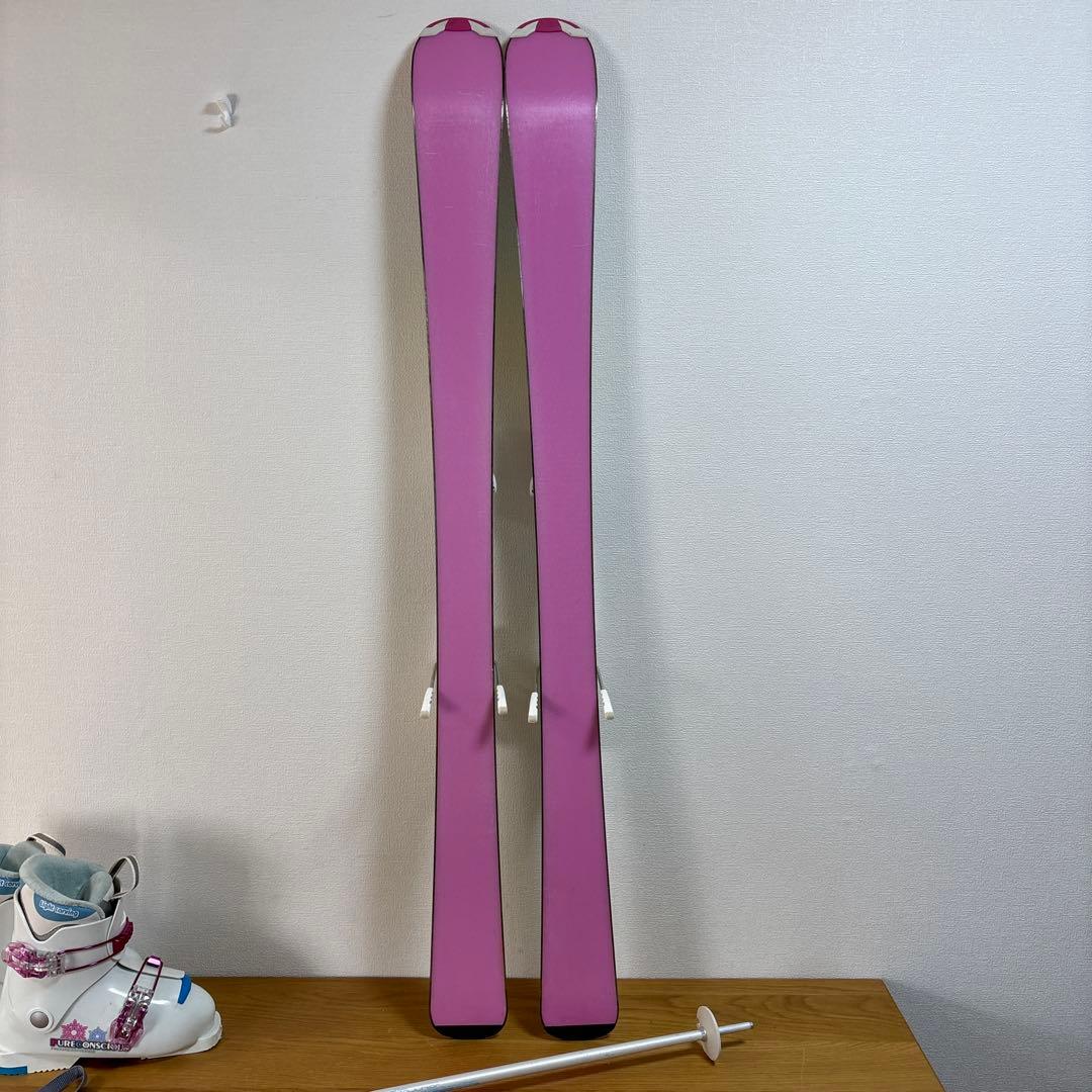 女の子　ジュニアスキーセット　ストック付120cm 21cmブーツ付