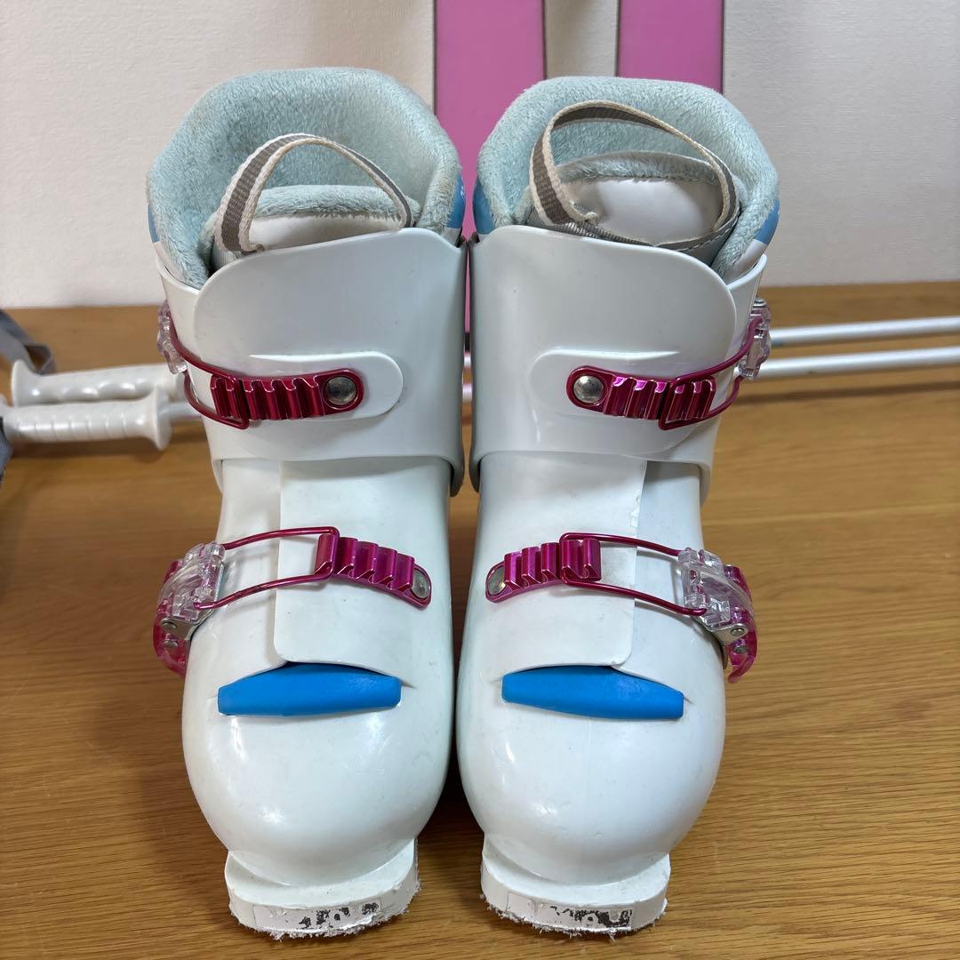 女の子　ジュニアスキーセット　ストック付120cm 21cmブーツ付