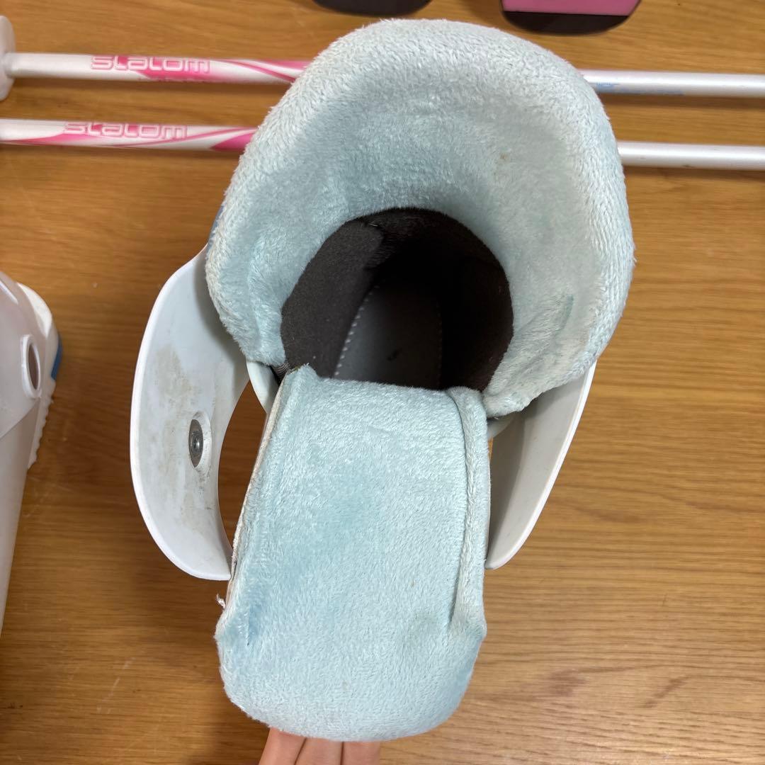 女の子　ジュニアスキーセット　ストック付120cm 21cmブーツ付