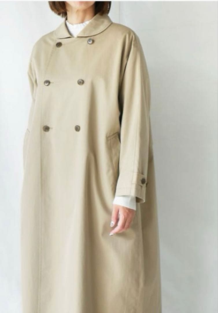 グランマママドーター　ラウンドカラーロングトレンチコート