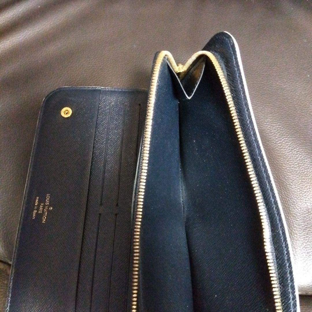 【美品】 ダミエアズール ホワイトポルトフォイユ アンソリット N63221