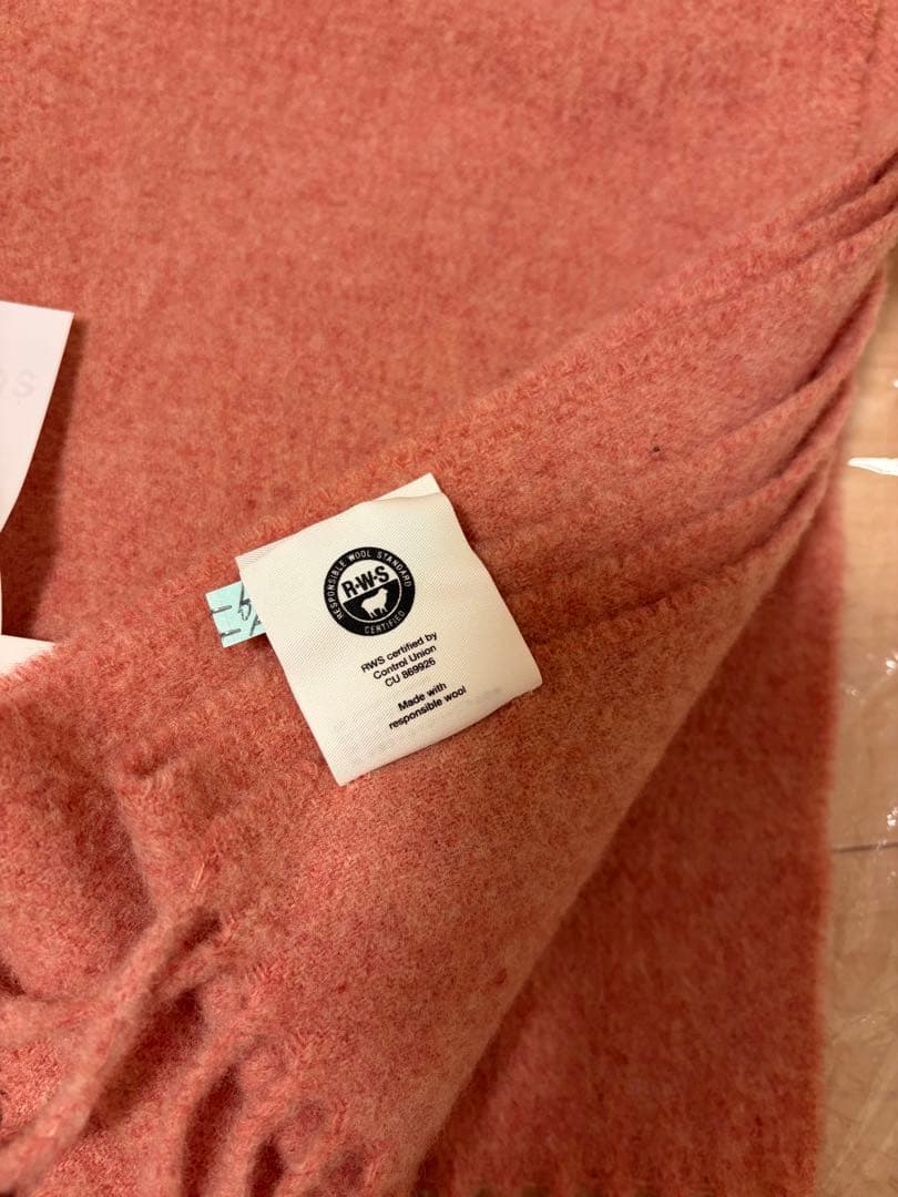 Acne Studios フリンジウールスカーフ ナロー ローズメランジ