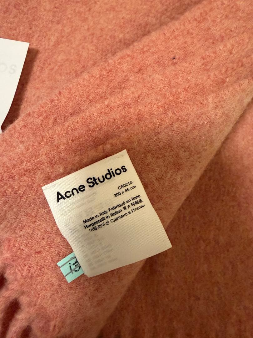 Acne Studios フリンジウールスカーフ ナロー ローズメランジ
