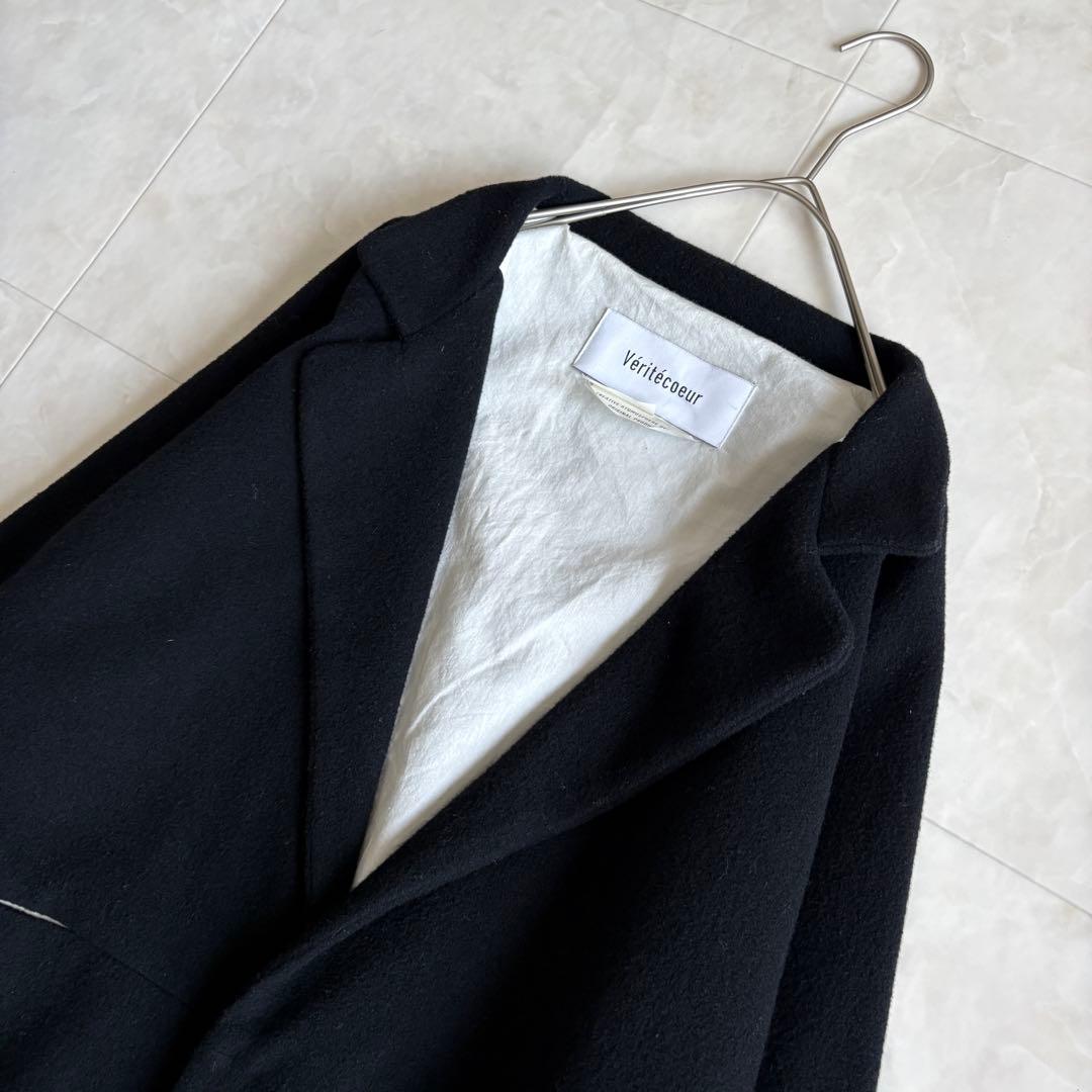 美品✨ Veritecoeur ウールカシミヤ混ショートジャケット 黒F 日本製