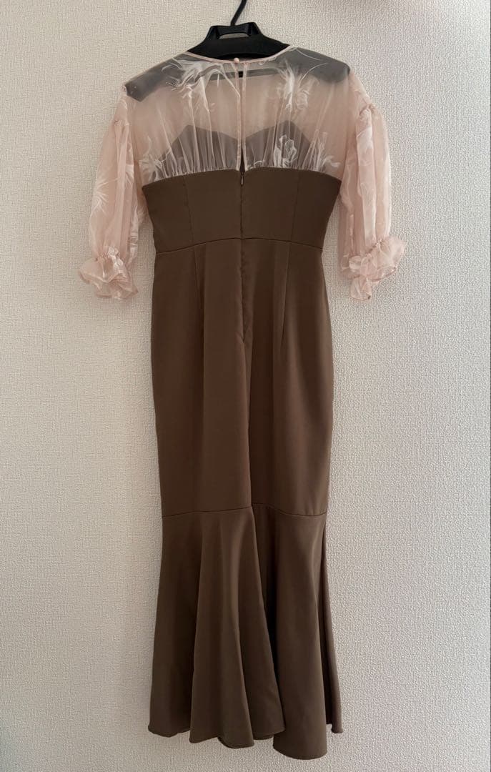 Acka. sheer puff dress ブラウン サイズ1