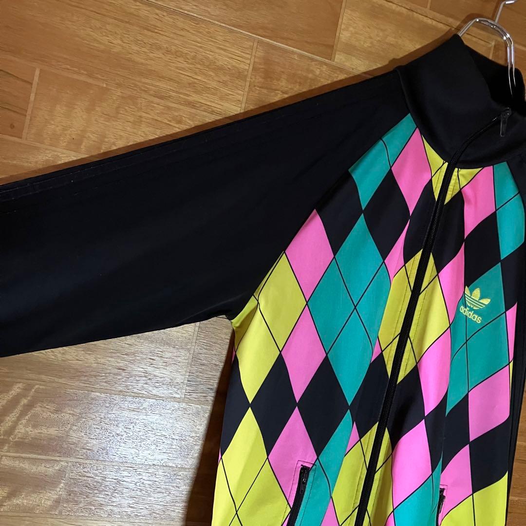 adidas アーガイル柄　トラックジャケット　ジャージ　堂本剛　ダイヤ　XL
