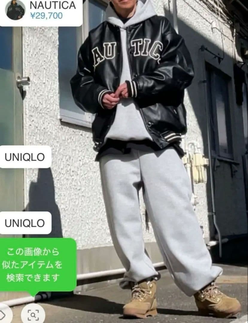 【新品タグ付】NAUTICA レザージャケット アーチロゴ アワード M 黒