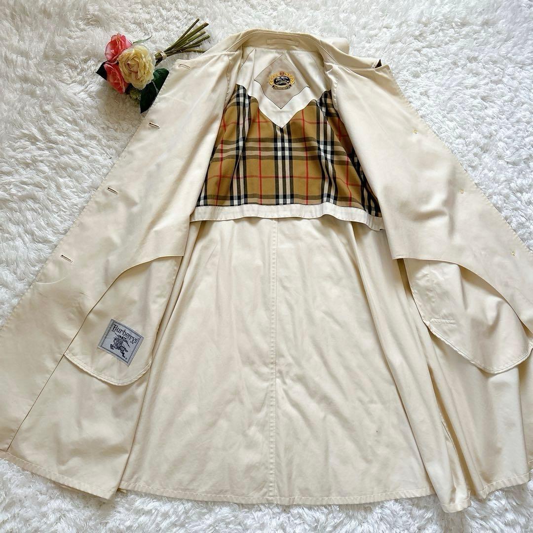 希少 バーバリー ステンカラーコート 金ボタン アーカイブ刺繍 ノバチェック M