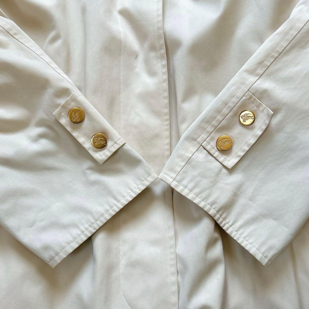 希少 バーバリー ステンカラーコート 金ボタン アーカイブ刺繍 ノバチェック M