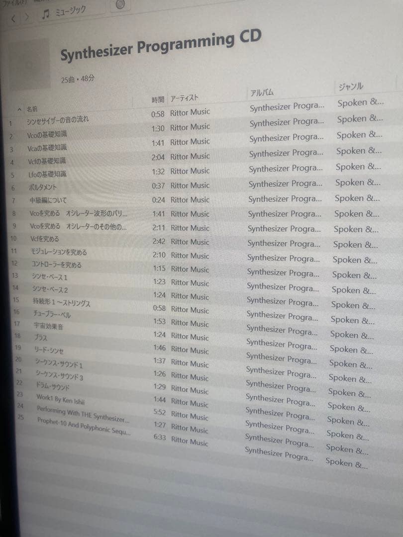 Synthesizer Programming(シンセサイザー・プログラミング)