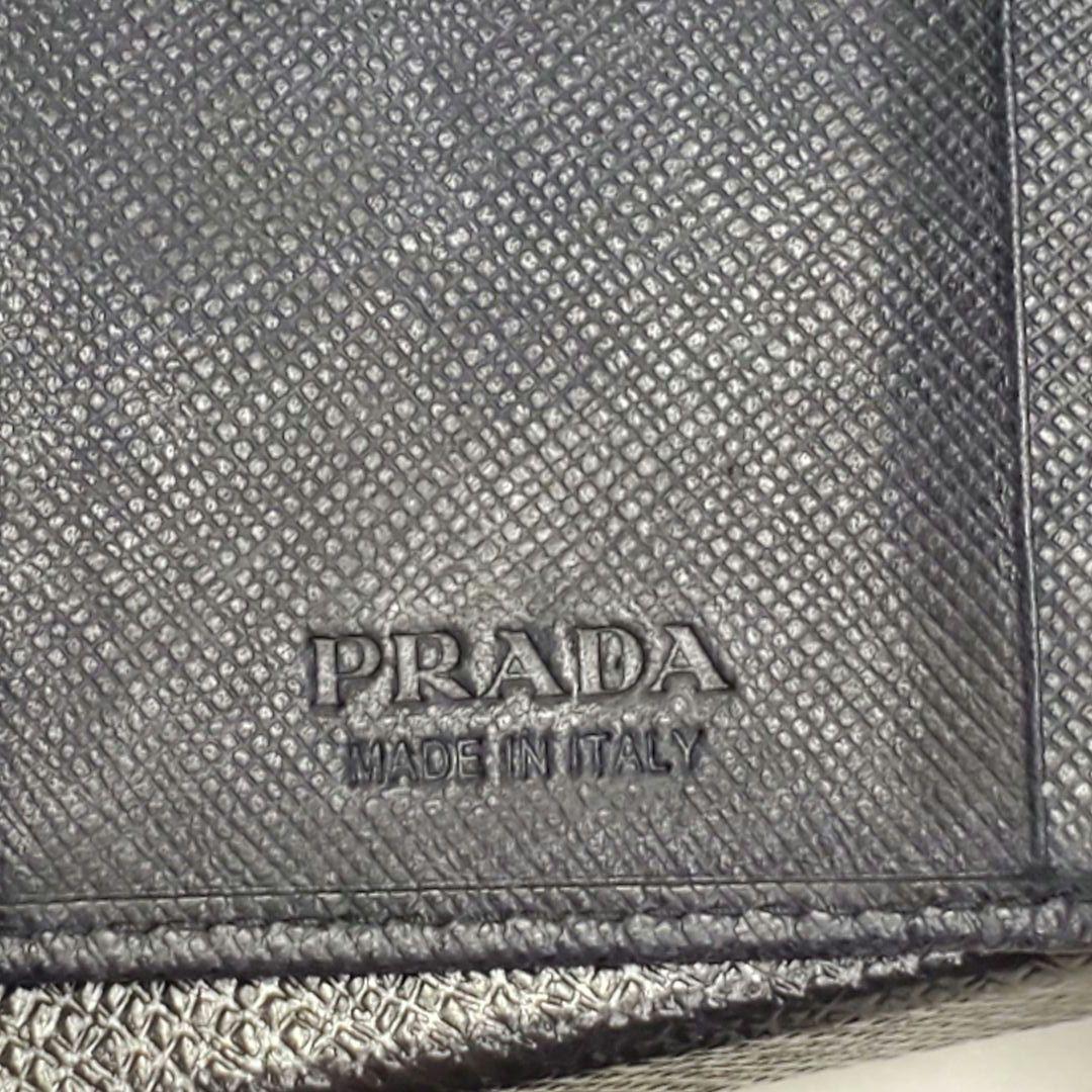 PRADA プラダ ネイビー レザー キーケース 三角ロゴ ６連 付属あり
