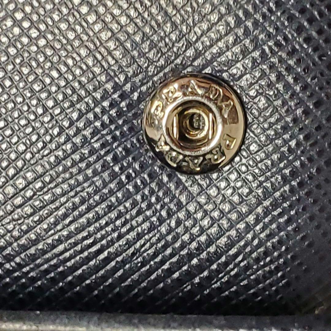 PRADA プラダ ネイビー レザー キーケース 三角ロゴ ６連 付属あり