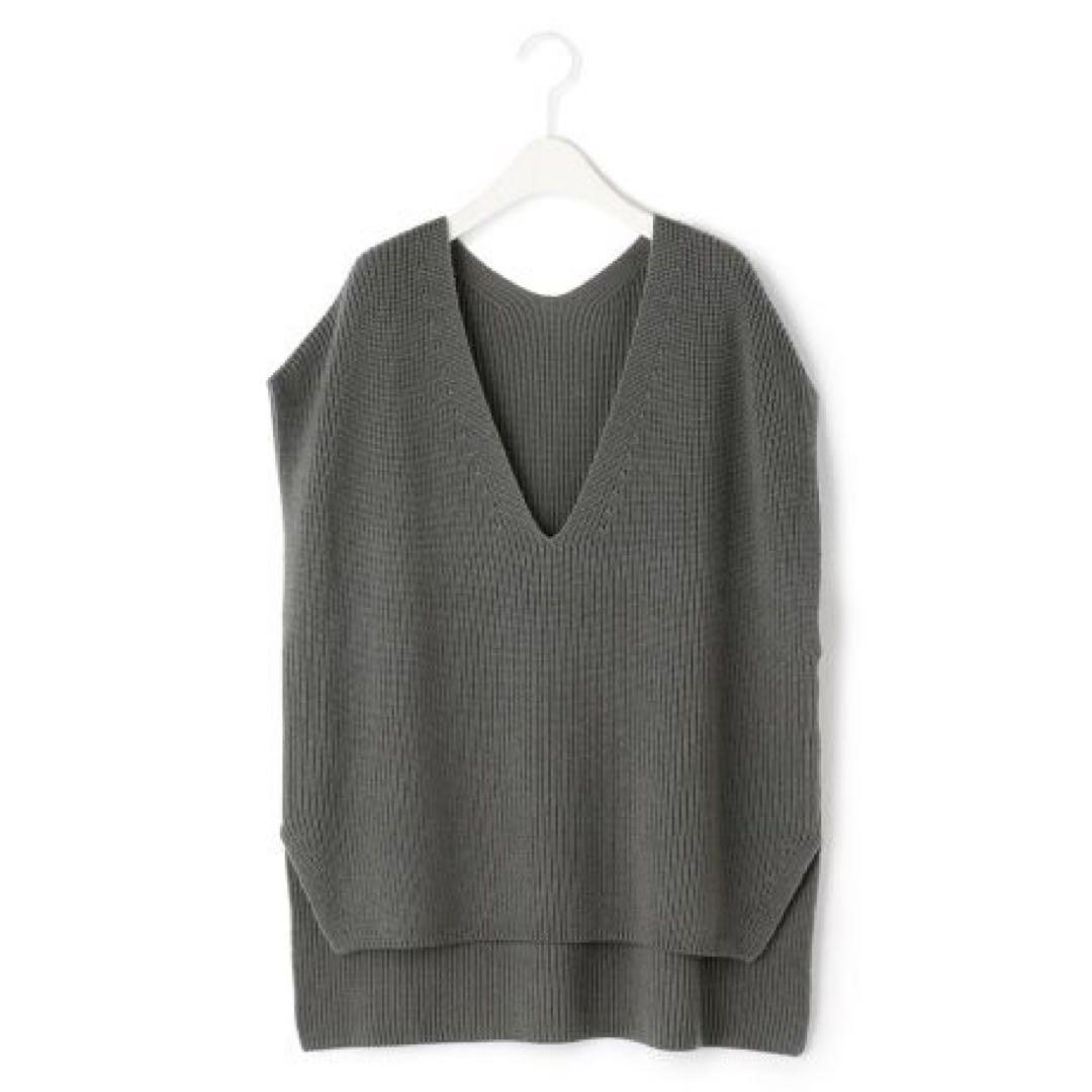 大きいサイズ 23区 ライトウールバルキーニットベスト(自由区ICBクミキョク)