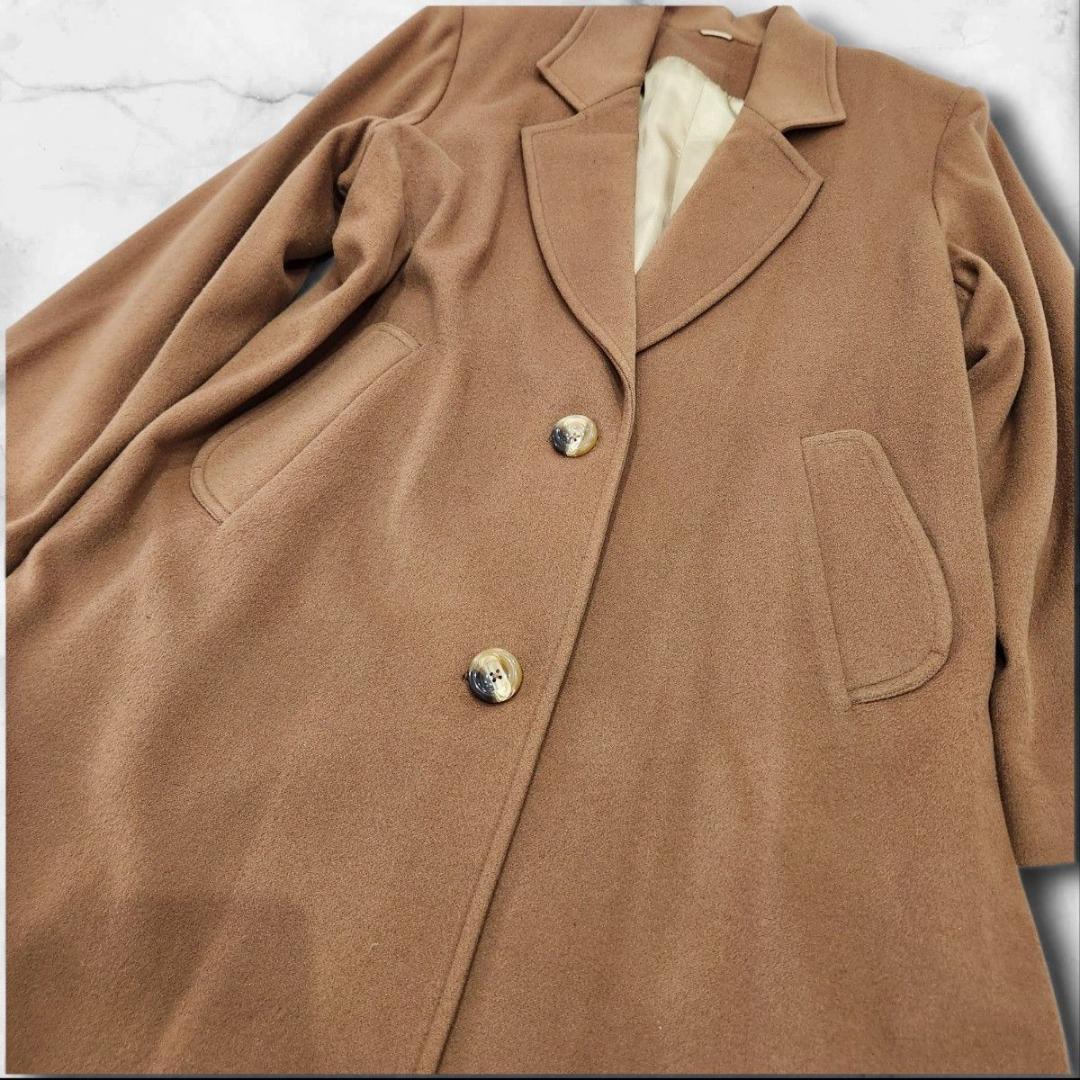 カシミヤ100% チェスターコート 3XL キャメル ロング丈 オーバーサイズ