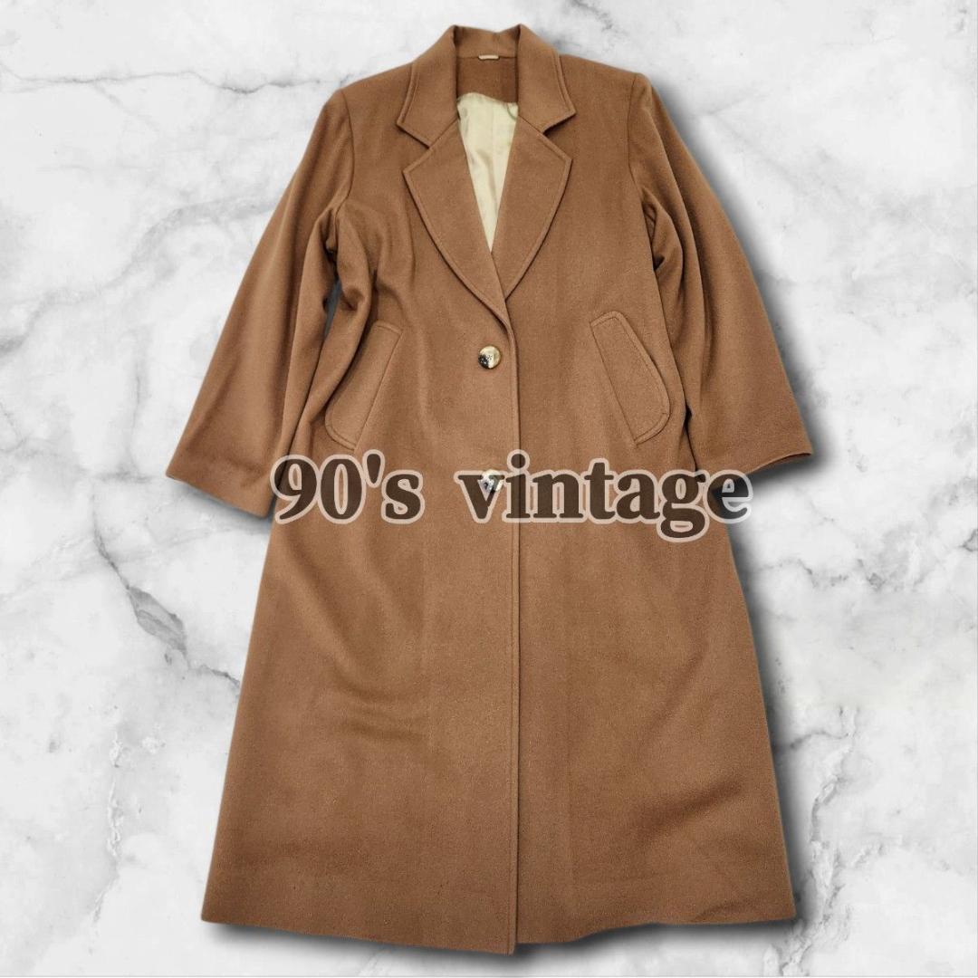 カシミヤ100% チェスターコート 3XL キャメル ロング丈 オーバーサイズ