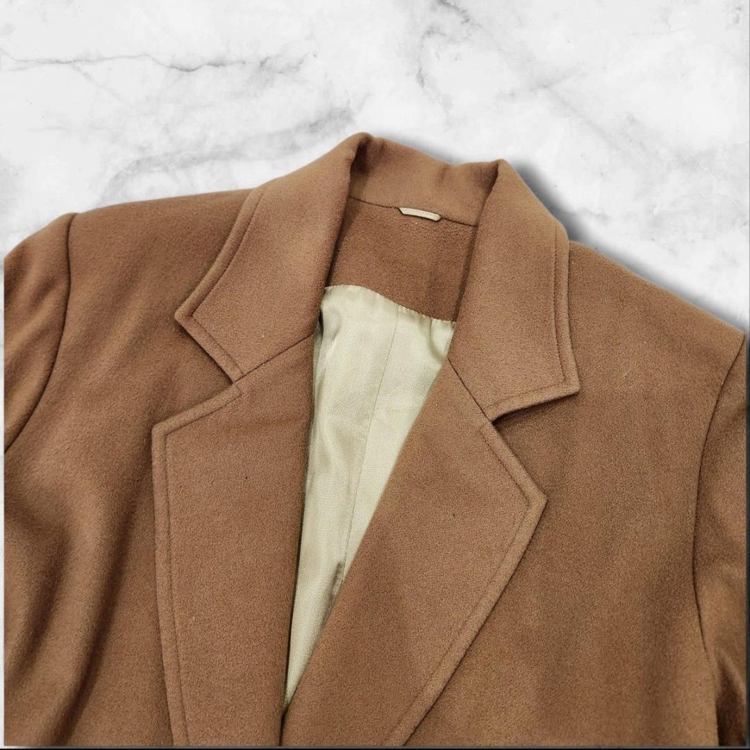 カシミヤ100% チェスターコート 3XL キャメル ロング丈 オーバーサイズ