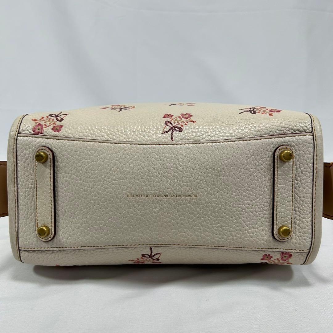 【極美品】コーチ ローグ25 2way ハンドバッグ レザー 斜め掛け 花柄