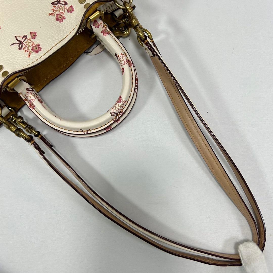 【極美品】コーチ ローグ25 2way ハンドバッグ レザー 斜め掛け 花柄