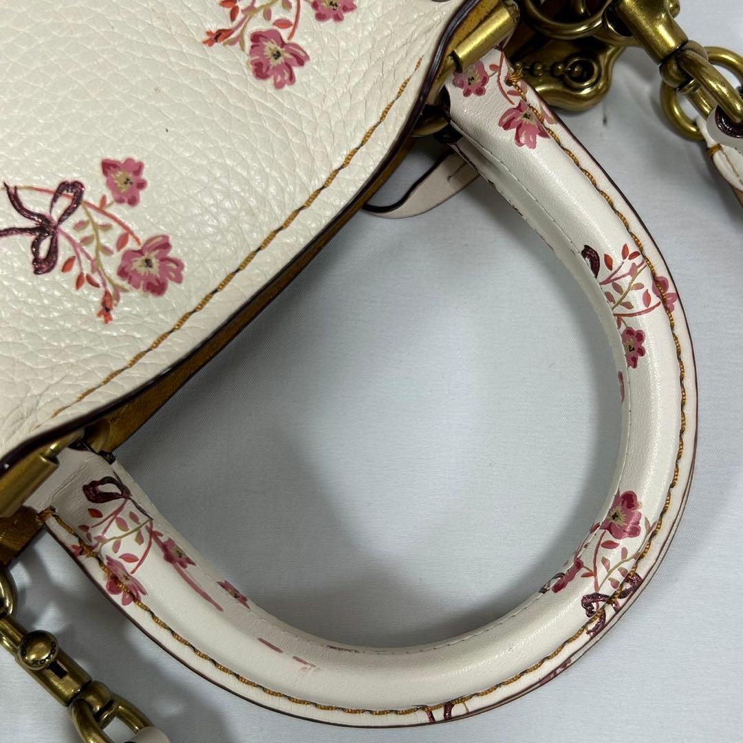 【極美品】コーチ ローグ25 2way ハンドバッグ レザー 斜め掛け 花柄