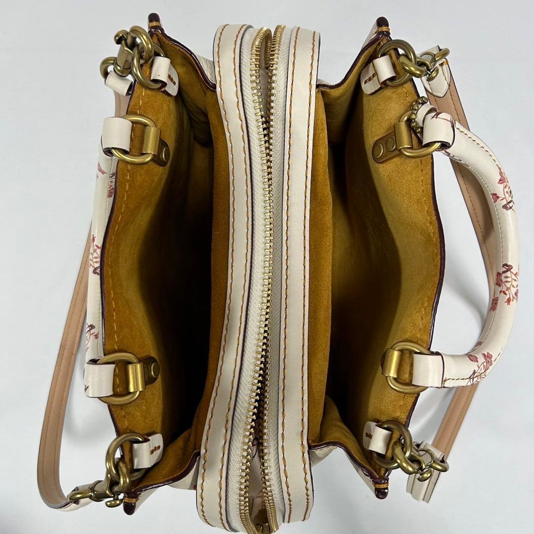 【極美品】コーチ ローグ25 2way ハンドバッグ レザー 斜め掛け 花柄