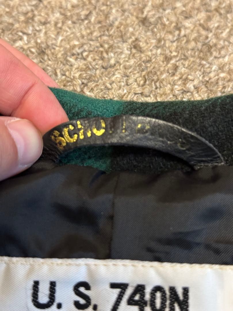 k*n様 schott 740N Pコート 緑黒チェック40 USA製