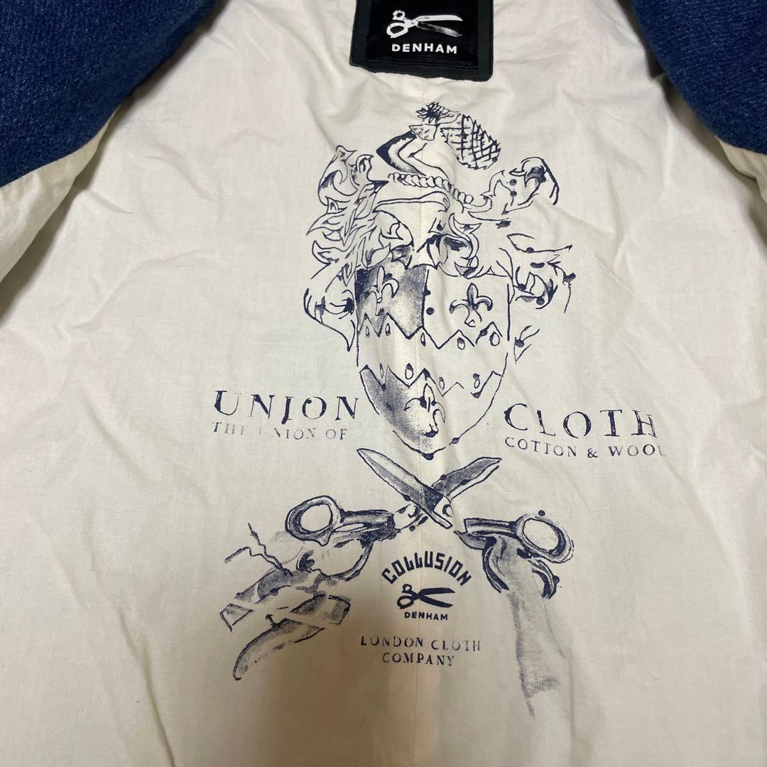 DENHAM 藍染　チェスターコート　Ｍ　デニム　テーラードジャケット　メンズ