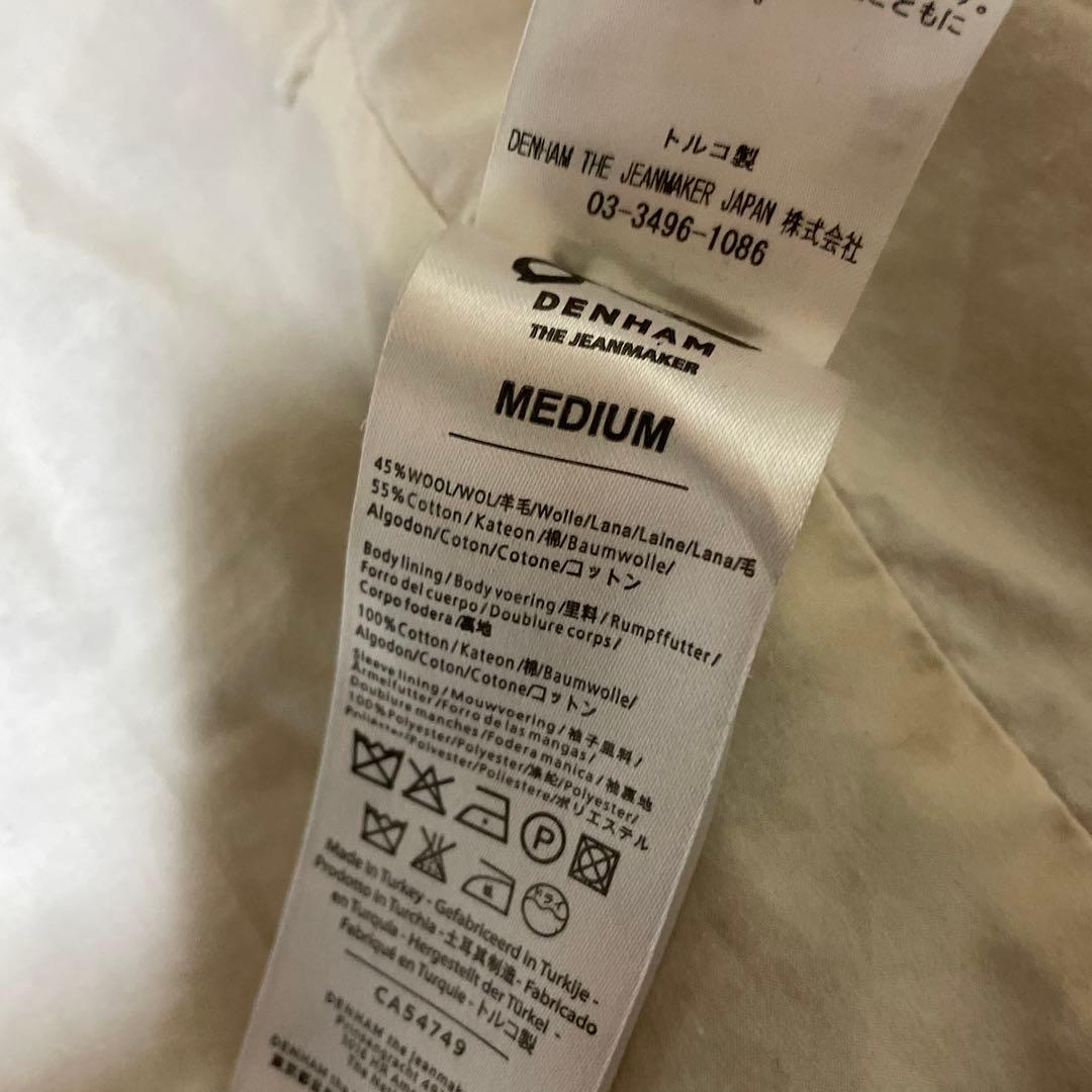 DENHAM 藍染　チェスターコート　Ｍ　デニム　テーラードジャケット　メンズ
