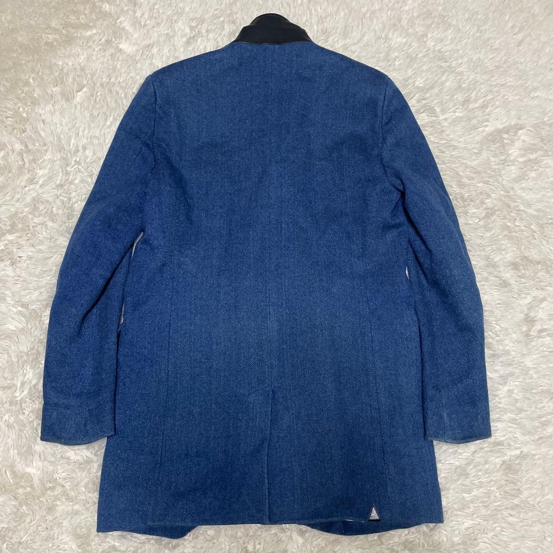 DENHAM 藍染　チェスターコート　Ｍ　デニム　テーラードジャケット　メンズ