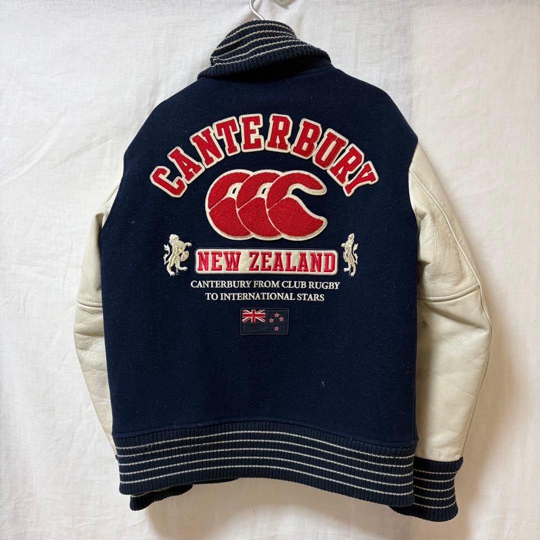 【CANTERBURY 】袖牛革スタジャン Lサイズ カンタベリー