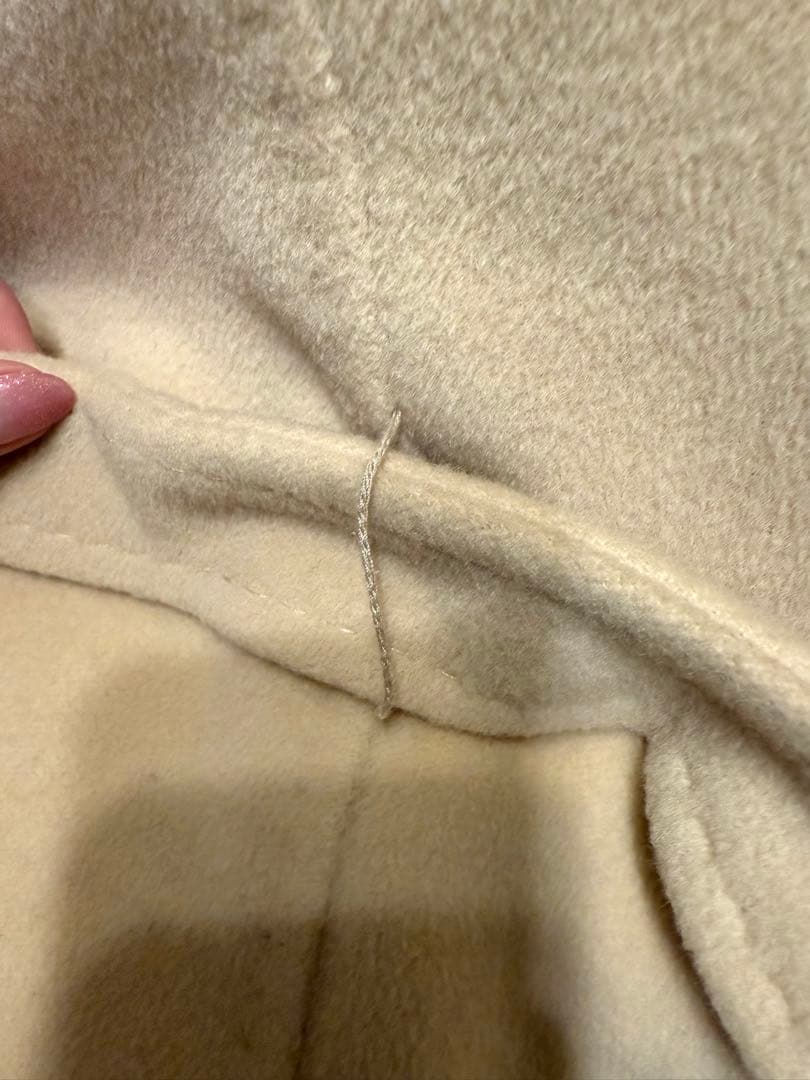 極美品☆白タグ マックスマーラ カシミヤ混 ベルテッドコート ベージュ 36