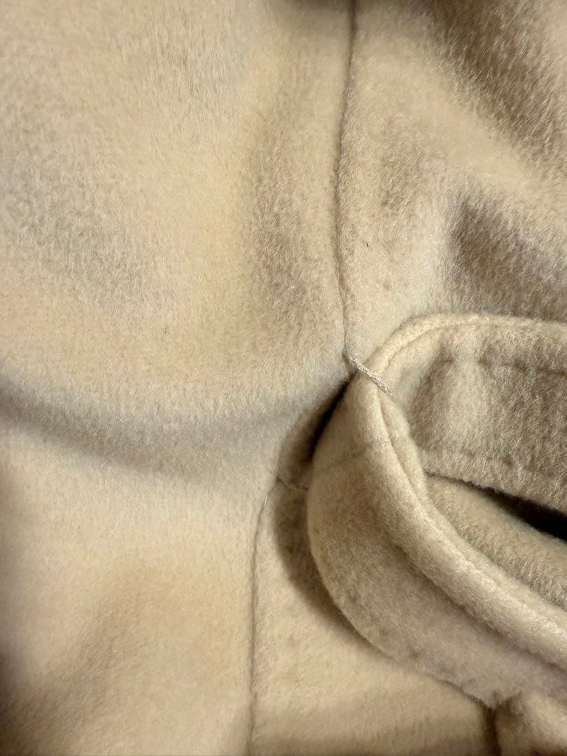 極美品☆白タグ マックスマーラ カシミヤ混 ベルテッドコート ベージュ 36