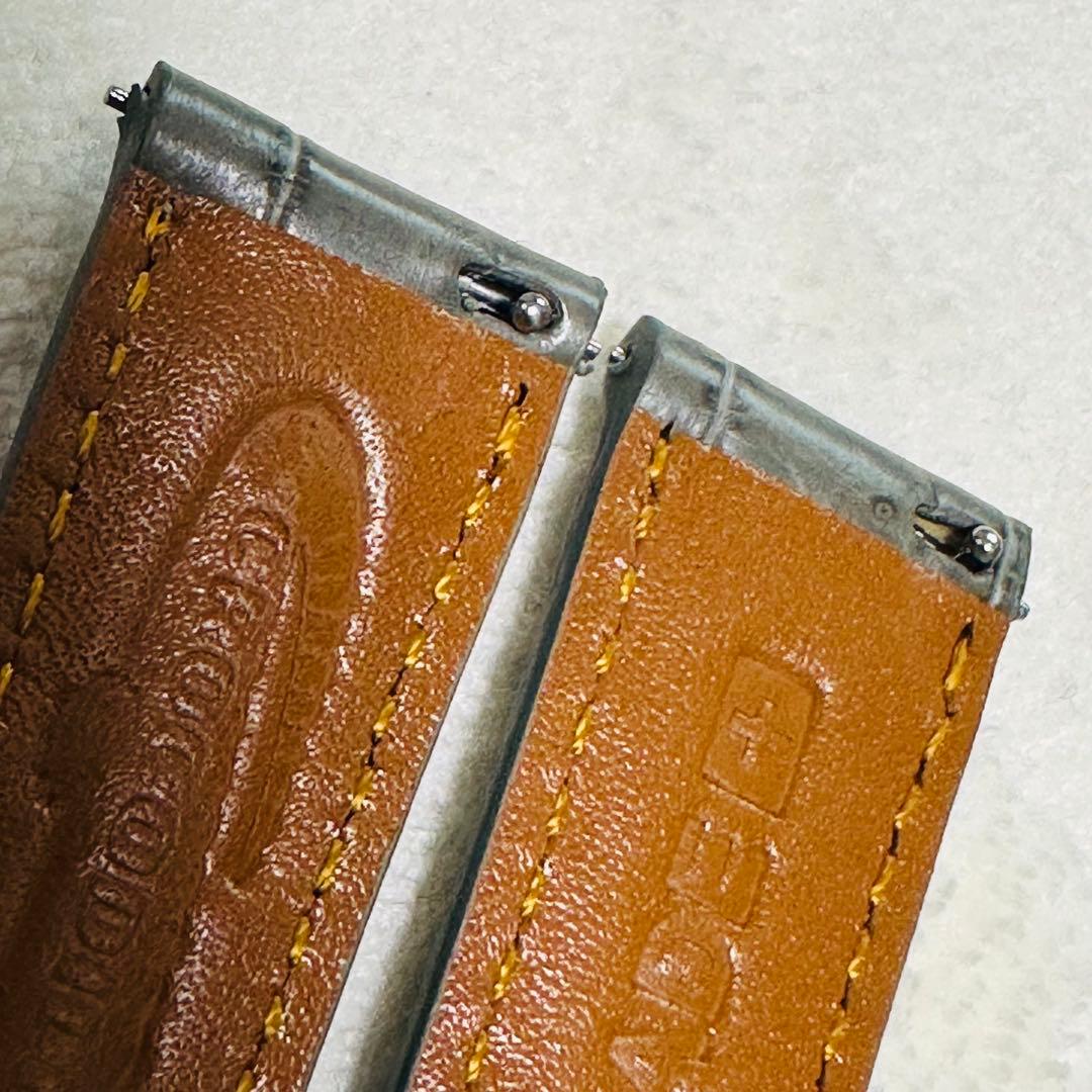 2019#19mm-16mmアッシュグレー★本物クロコダイルベルト★スイス製