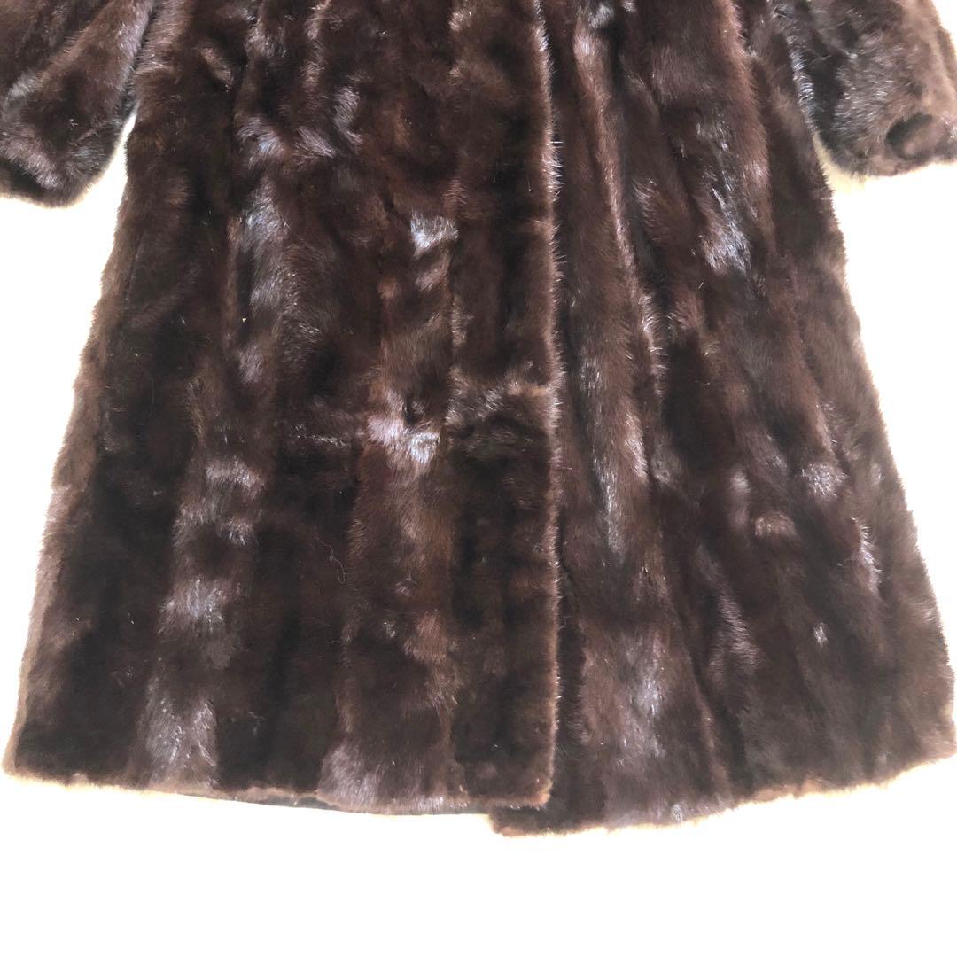 【希少】SAFURON サフロン　毛皮　ファーコート　ロングコート こげ茶