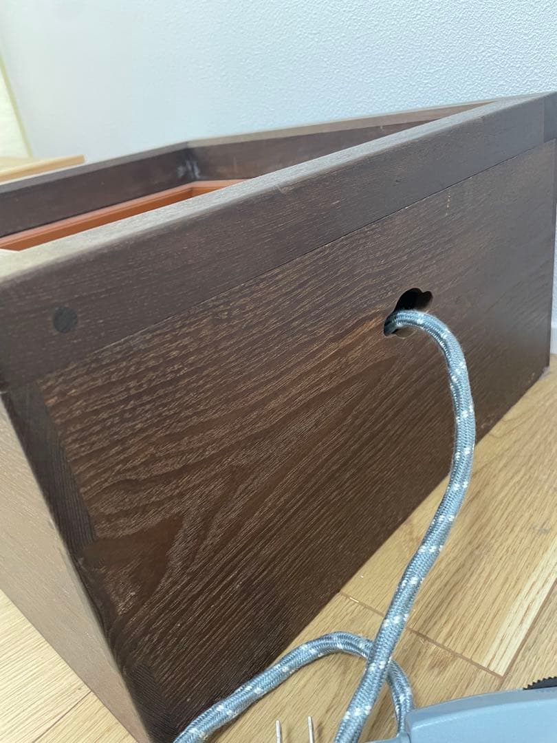 桑置炉 炭型 電熱器 茶道具 置炉 焼杉置戸 桑色 銅 野々田商店　美品