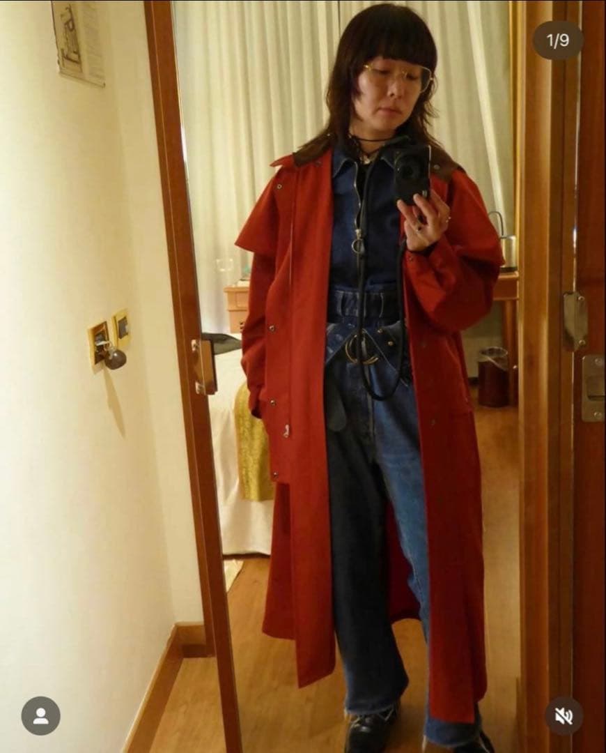 AURALEE WOOL MAX CANVAS COAT カーキグリーン