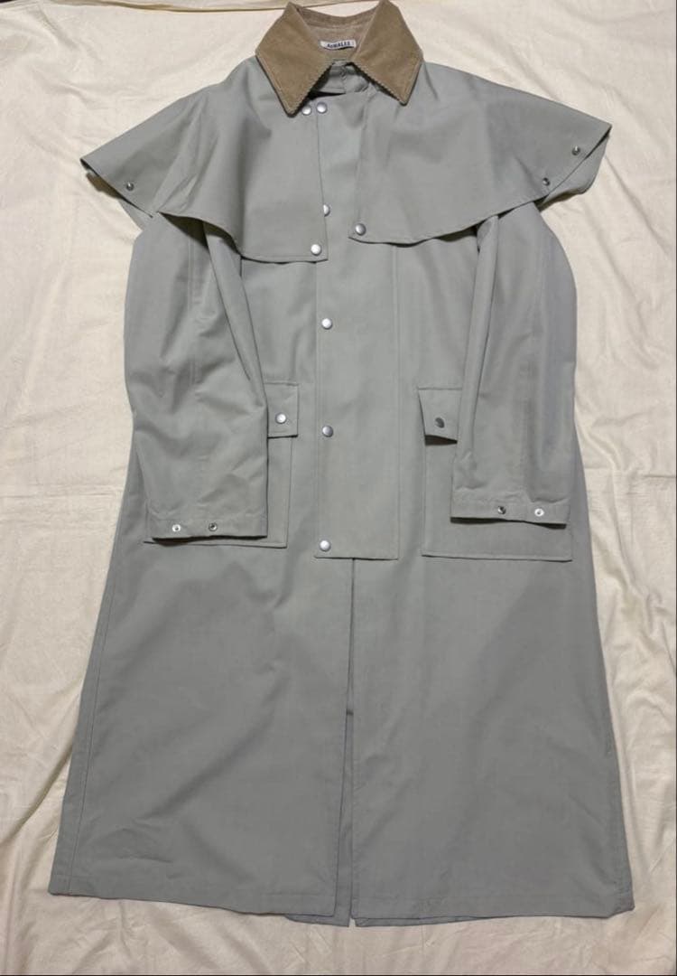 AURALEE WOOL MAX CANVAS COAT カーキグリーン