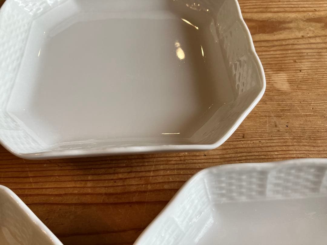 ジノリ　ベッキオホワイト　14.5スクエアプレート×3