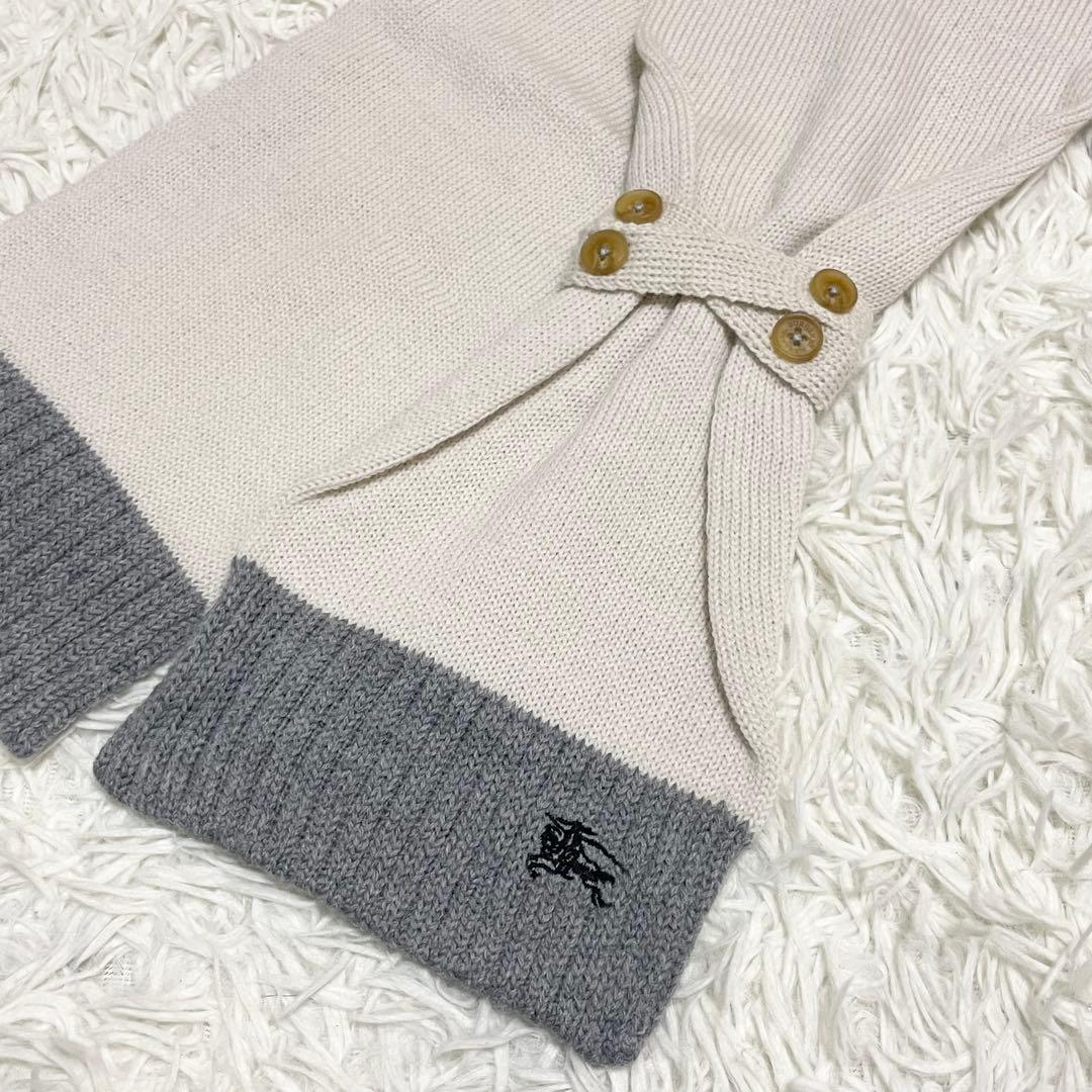 【tomo】Burberry バーバリー マフラー ニット ボタン付き