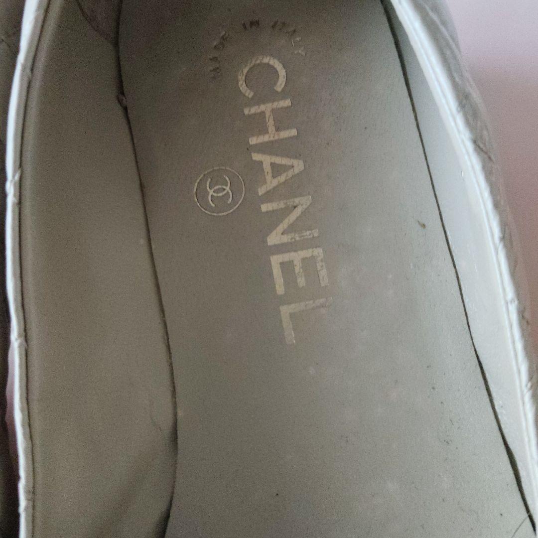 お値下げ☆CHANEL ホワイト ローヒールシューズ